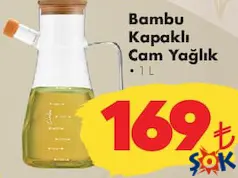 BAMBU KAPAKLI CAM YAĞLIK 1 L BAMBU KAPAKLI CAM YAĞLIK 1 L
